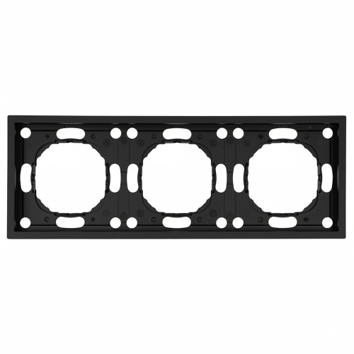 Рамка STEKKER, PFR00-5003-05 3-местная, серия Эмили, черный уголь, soft touch