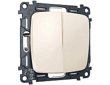 Комплект механизма 2-клавишного перекрестного выключателя 10A-250V Ambrella Volt OMEGA Бежевый матовый QUANT (OP3230, VM125) MO323030