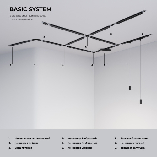 Коннектор угловой для однофазного встраиваемого шинопровода белый TRCM-1-1-L-WH фото 2