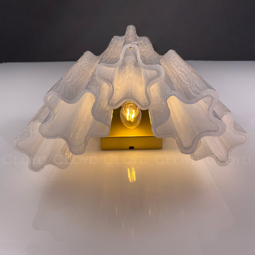 Бра Cloyd ANNO-B W1 / выс. 29 см - латунь светл. - стекло белые облака (арт.20467) фото 2