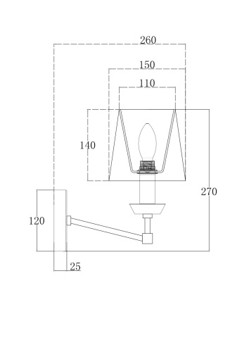 Настенный светильник (бра) Maytoni MOD064WL-01N фото 2