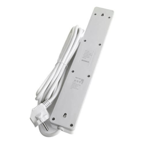 Сетевой фильтр 6-местный с/з STEKKER HM20-61-02 3x1мм2, 1,8 м, серия Optima, белый фото 7