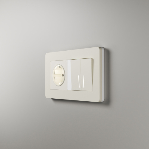 Рамка из поликарбоната на 2 поста Split айвори/белый, soft-touch W0023066 фото 7