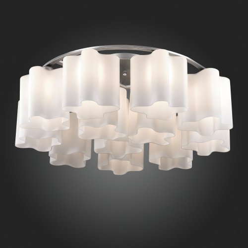 SL116.052.12 Люстра потолочная ST-Luce Серебристый/Белый E27 12*60W (из 2-х коробок) ONDE фото 3