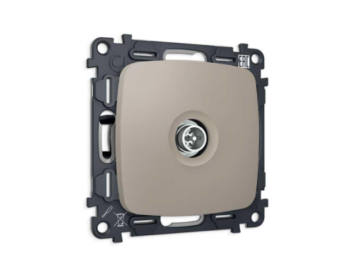 Комплект механизма TV розетки оконечной экранированной 5-1000MHz 3dB Ambrella Volt OMEGA Серо-бежевый матовый QUANT (OP3730, VM199) MO373005