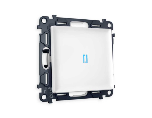 Комплект механизма 1-кл выключателя AMBRELLA VOLT с подсветкой10000K ALFA Белый матовый QUANT (AP1220, VM101, G17B) MA122020