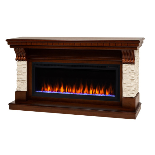 Электрокамин RealFlame Michigan 42/BV NT орех с очагом Saphir 42 фото 9