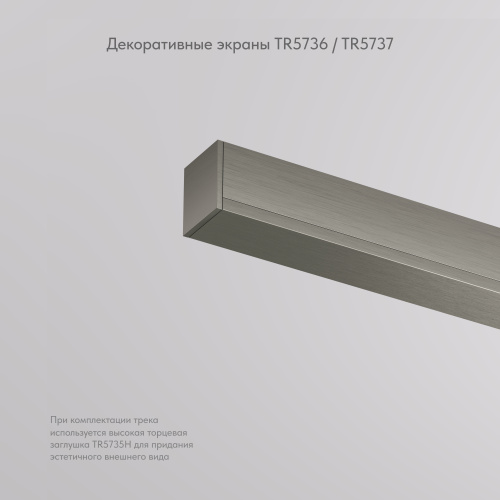 TR5737-DN Декоративная заглушка желоба трека, 50см, для трека Shine, серия Base, темный никель, алюминий фото 3