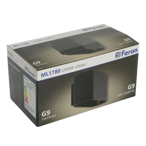 Светильник настенный Feron ML1780 Oval MR16 35W, 230V, G9,15W, чёрный IP20 фото 11