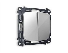 Комплект механизма 2-кл выключателя AMBRELLA VOLT OMEGA Серебро глянец QUANT (OP4030, VM115) MO403010