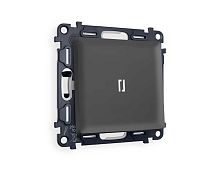 Комплект механизма 1-кл проходного выключателя AMBRELLA VOLT с подсветкой 5600K ALFA Графит мягкое касание QUANT (AP9020, VM105, G25W) MA902035