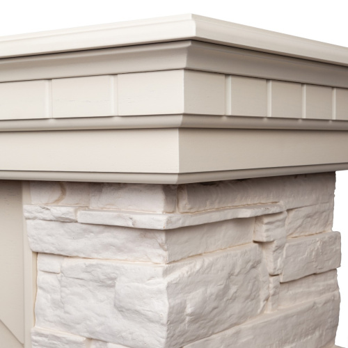 Электрокамин RealFlame Elford WT белый дуб с очагом Majestic Lux Brass фото 5