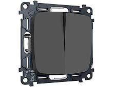 Комплект механизма 2-клавишного перекрестного выключателя 10A-250V Ambrella Volt OMEGA Графит Мягкое касание QUANT (OP9030, VM125) MO903030