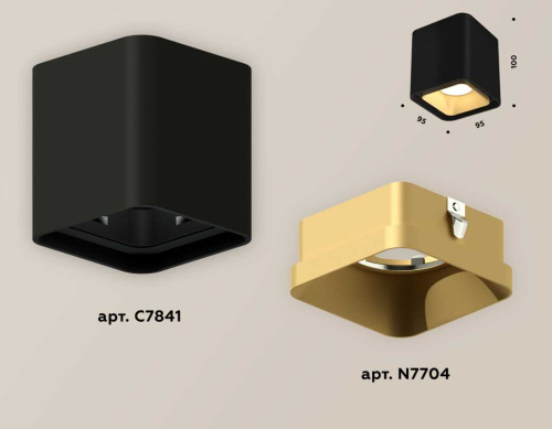 Комплект накладного светильника Ambrella light Techno Spot XS7841004 SBK/SGD черный песок/золото песок (C7841, N7704) фото 4