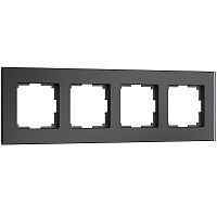 Рамка из стекла на 4 поста Senso черный soft-touch W0043108