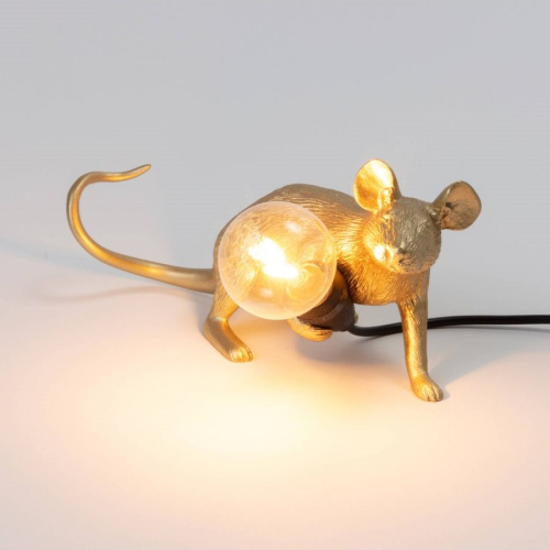Настольная лампа Mouse Lamp Lyie Down Gold USB фото 5