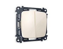 Комплект механизма 2-кл проходного выключателя AMBRELLA VOLT OMEGA Бежевый глянец QUANT (OP3030, VM120) MO303020