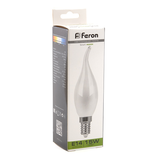 Лампа светодиодная Feron LB-718 Свеча на ветру E14 15W 230V 4000K фото 2