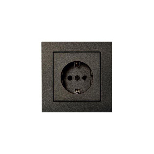 Розетка 2P+E Liregus Epsilon со шторками антрацит 28-1067