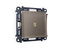 Комплект механизма 1-кл проходного выключателя AMBRELLA VOLT с подсветкой 3200K ALFA Темная бронза матовый QUANT (AP6320, VM105, G22Y) MA632030