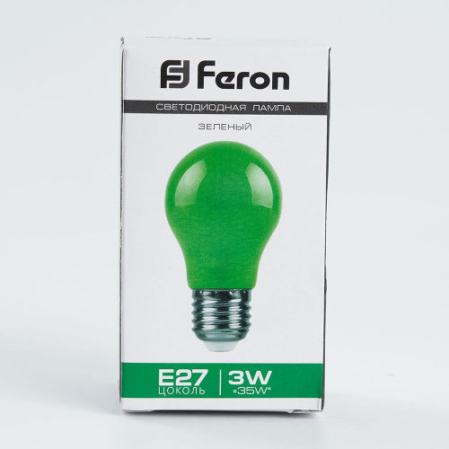 Лампа светодиодная Feron LB-375 E27 3W матовая 230V зеленая фото 3