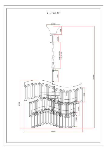 Люстра подвесная Moderli V10773-8P Wave фото 3