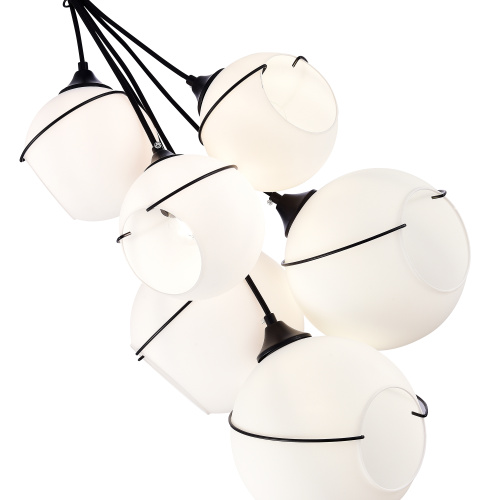 SLE103143-06 Светильник подвесной Черный/Белый E27 6*60W SATTURO фото 2