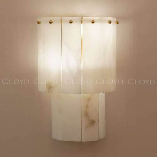 Бра Cloyd HERCULANUM-A W2 / выс. 28 см - алебастр - латунь (арт.20405) фото 2