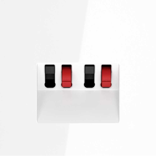 Розетка акустическая встраиваемая Voltum S70 4-местная, (белый глянцевый) VLS060301