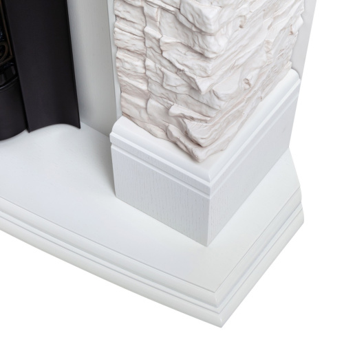 Каминокомплект ATHENA CORNER/АТЛАНТА УГЛ. GR Белый с очагом Электроочаг EVRIKA 25.5 фото 7