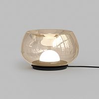 Настольная лампа FLOA, 12 Вт, 3000К, ?220 мм, металл, стекло, черный, янтарный