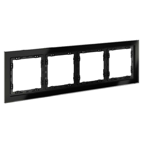 Рамка стеклянная Voltum S70 на 4 поста, (черный,стекло) VLS110408 Рамка стеклянная Voltum S70 на 4 поста, (черный,стекло) VLS110408