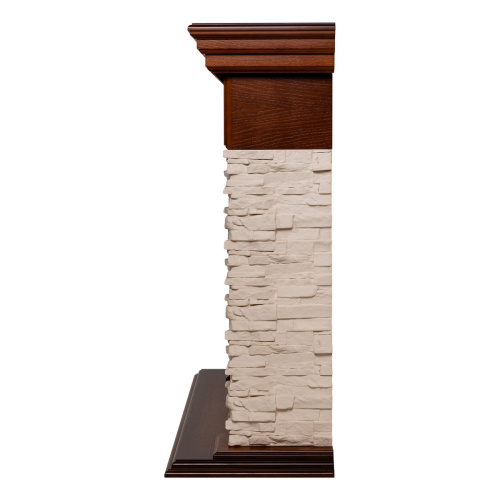 Электрокамин RealFlame Neapolis NT орех с очагом Majestic Lux Brass фото 8