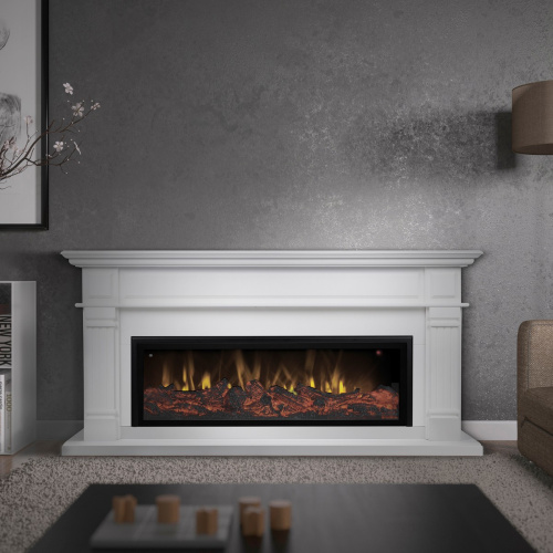 Каминокомплект ISLANDIA/СКАНДИ Белый дуб с очагом Электроочаг BEVERLY-S MULTY/БЕВЕРЛИ МУЛЬТИКОЛОР фото 3