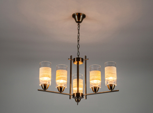 Подвесной светильник Escada 572/6 E27*60W D610 Antique Brass фото 5
