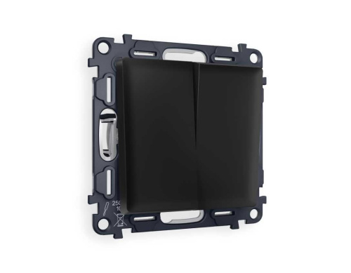 Комплект механизма 2-кл выключателя AMBRELLA VOLT ALFA Черный матовый QUANT (AP8030, VM115) MA803010