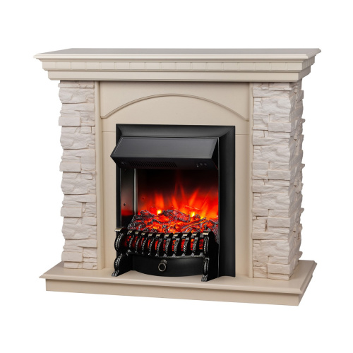 Электрокамин RealFlame Elford WT белый дуб с очагом Fobos Lux Black фото 2