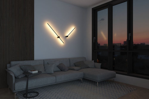 DK5012-BK Бра 800 мм, 3000К, IP20, 7 Вт, черный, алюминий фото 2