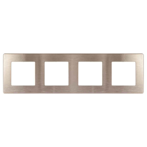 Рамка 4-постовая ЭРА 12 сатин шампань 12-5104-04 Б0052532 Рамка 4-постовая ЭРА 12 сатин шампань 12-5104-04 Б0052532