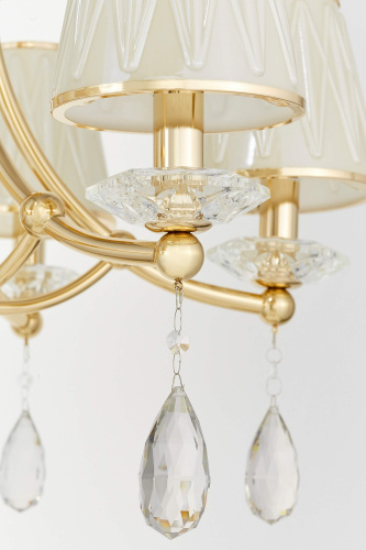 Хрустальная подвесная люстра Lumina Deco Dominni LDP 9268-6 GD фото 4