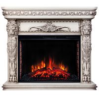 Каминокомплект ROMANO/ЛИОН Бежевый дуб с серой патиной с очагом Электроочаг EPSILON/ЭПСИЛОН 33