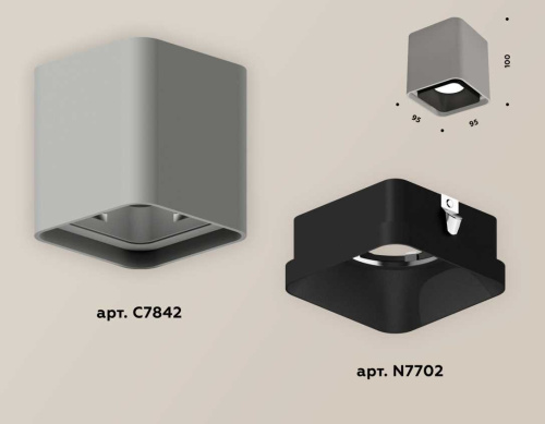 Комплект накладного светильника Ambrella light Techno Spot XS7842002 SGR/SBK серый песок/черный песок (C7842, N7702) фото 2