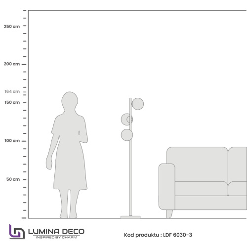 Торшер Lumina Deco Fredica LDF 6030-3 BK фото 2 Торшер Lumina Deco Fredica LDF 6030-3 BK фото 2