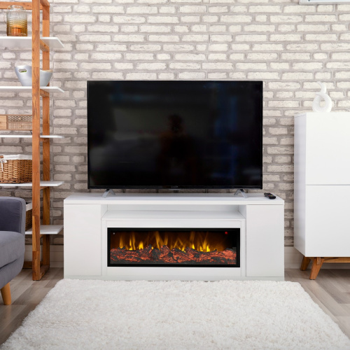 Электрокамин RealFlame Bergen 42/BV WT белый с очагом Beverly 1000 фото 7