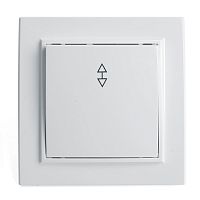 Переключатель 1-клавишный STEKKER  PSW10-9005-01, 250В, 10А, серия Эрна, белый