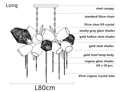 Люстра 8898P/BS gold/smoky фото 4