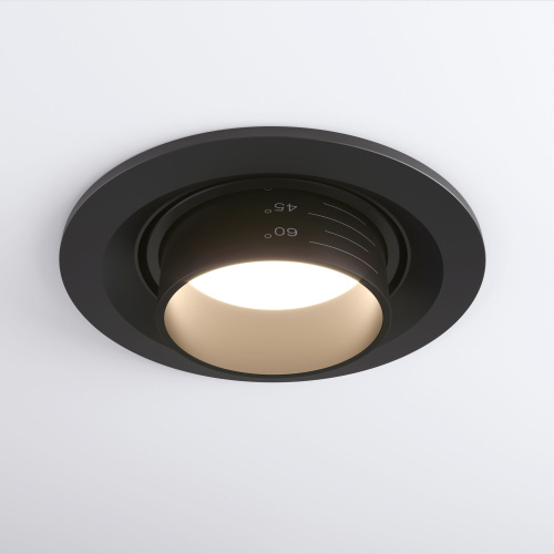 Встраиваемый светодиодный светильник с регулировкой угла освещения 9920 LED 15W 4200K черный фото 2