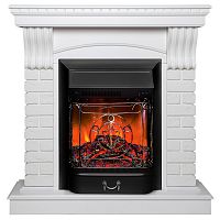 Каминокомплект JAZZ/ВЕГАС Белый матовый с очагом Электроочаг MAJESTIC LUX/МАДЖЕСТИК