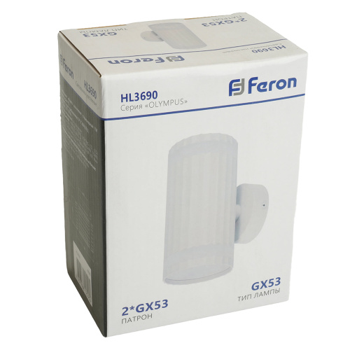 Светильник  настенный Feron HL3690 OLYMPUS 12W, 230V, 2*GX53,  белый IP20 фото 10