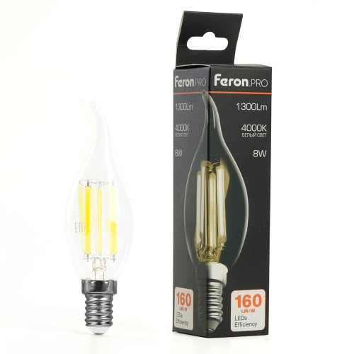 Лампа светодиодная Feron.PRO LB-1218 Свеча на ветру E14 1300LM 8W 175-265V 4000K фото 2